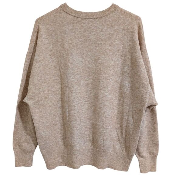 Jenni Kayne Oversized Crewneck Tunic Sweater XS Style#530-7395-B21 -Tan/Cream - Picture 2 of 5